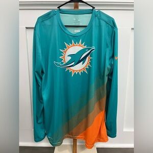 Miami Dolphins Nike Sideline Legend Prism Performance Long Sleeve - Aqua sz XL